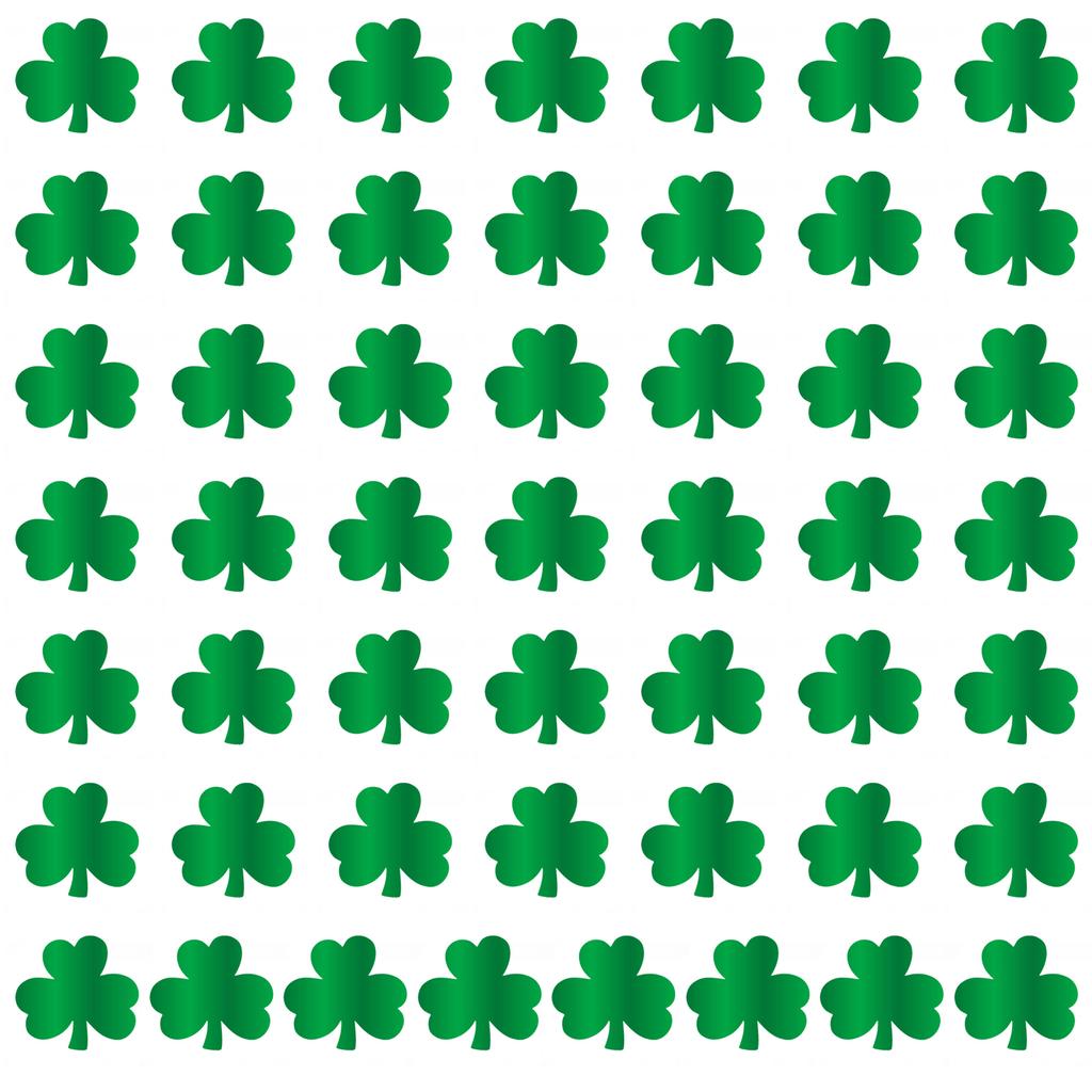 50Pieces Self Adhesive Shamrock Sticker Plant Decal Paper Texture Perfect for Patricks Day Party and Decorations