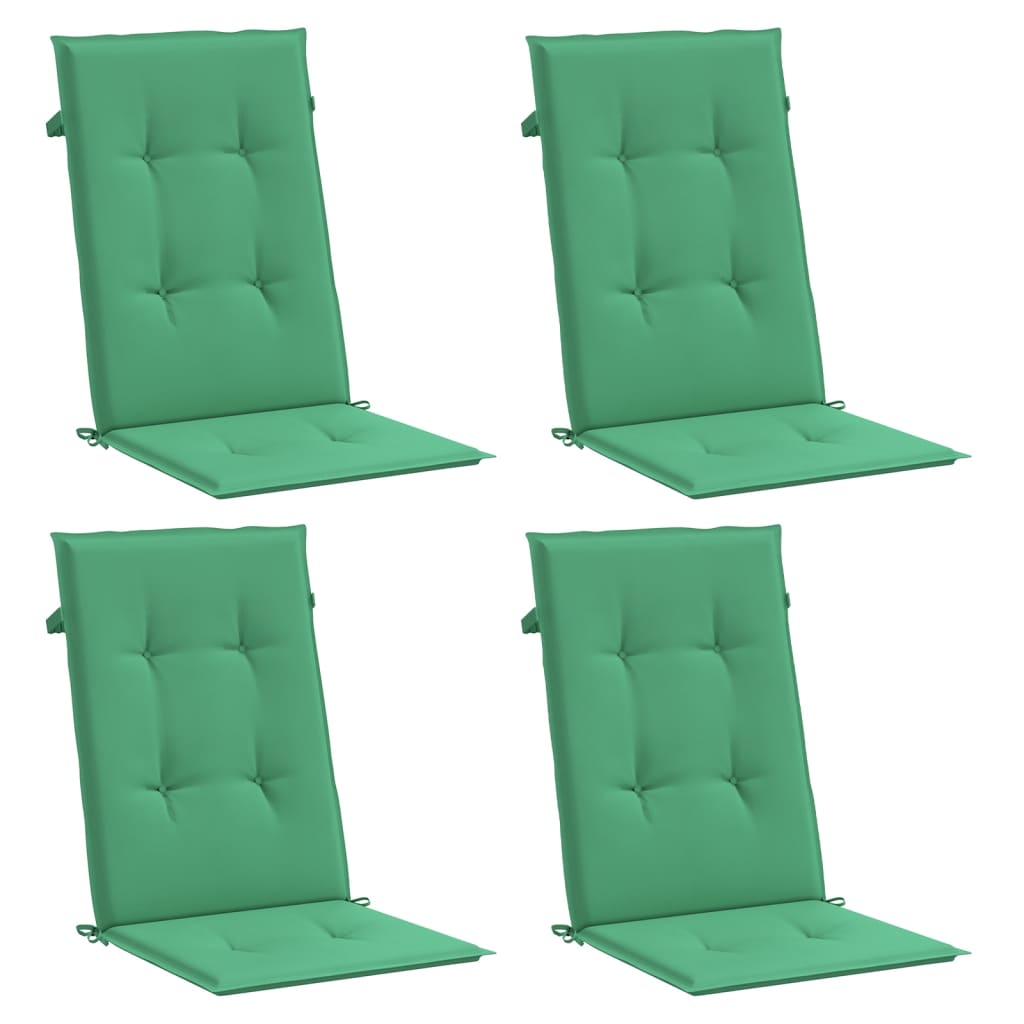 vidaXL Gartenstuhlauflagen für Hochlehner 4 Stk. Grün 120x50x3cm Stoff
