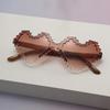 New love sunglasses mosaic glasses men's and women's candy color peach heart sunscreen sunglasses SUNGLASSES