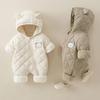 Winter-Outfit für Säuglinge und Kleinkinder, verdickte, mit Kapuze, Baumwolle gefütterte Jacke, Mantel, Neugeborene Jungen und Mädchen, Baby-Herbst- und Winteranzug