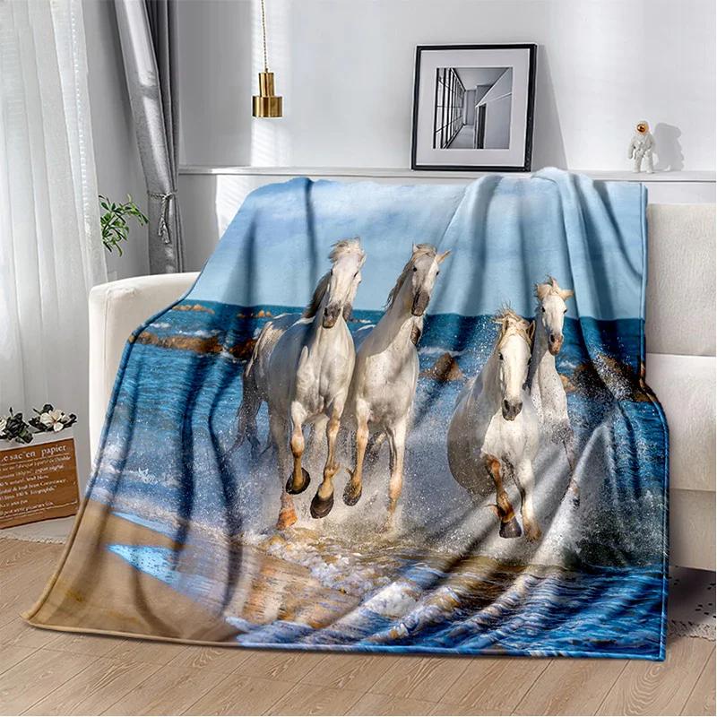 Horse Animal Pentium Gallant Steed Blanket,Soft Throw Blanket for Home Bedroom Bed Sofa Picnic Travel Office Cover Blanket Kids