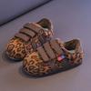 Children's fleece-lined cotton shoes, new autumn and winter models, girls' soft-soled leather panel shoes, boys' Velcro casual shoes, warm