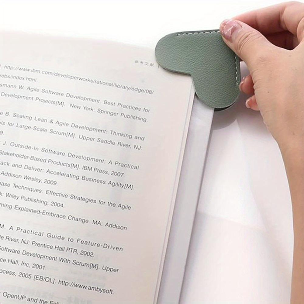 6pcs Leather Heart Bookmarks Cute Corner Bookmark Corner Page Book Accessories for Reading Lovers Book Markers