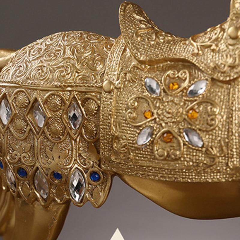 Gull Sølv Svart Hest Resin Skulptur Hestemodell Hjemmedekor Dyredekor Stue Kontor Håndverksdekor Forretningsdekor