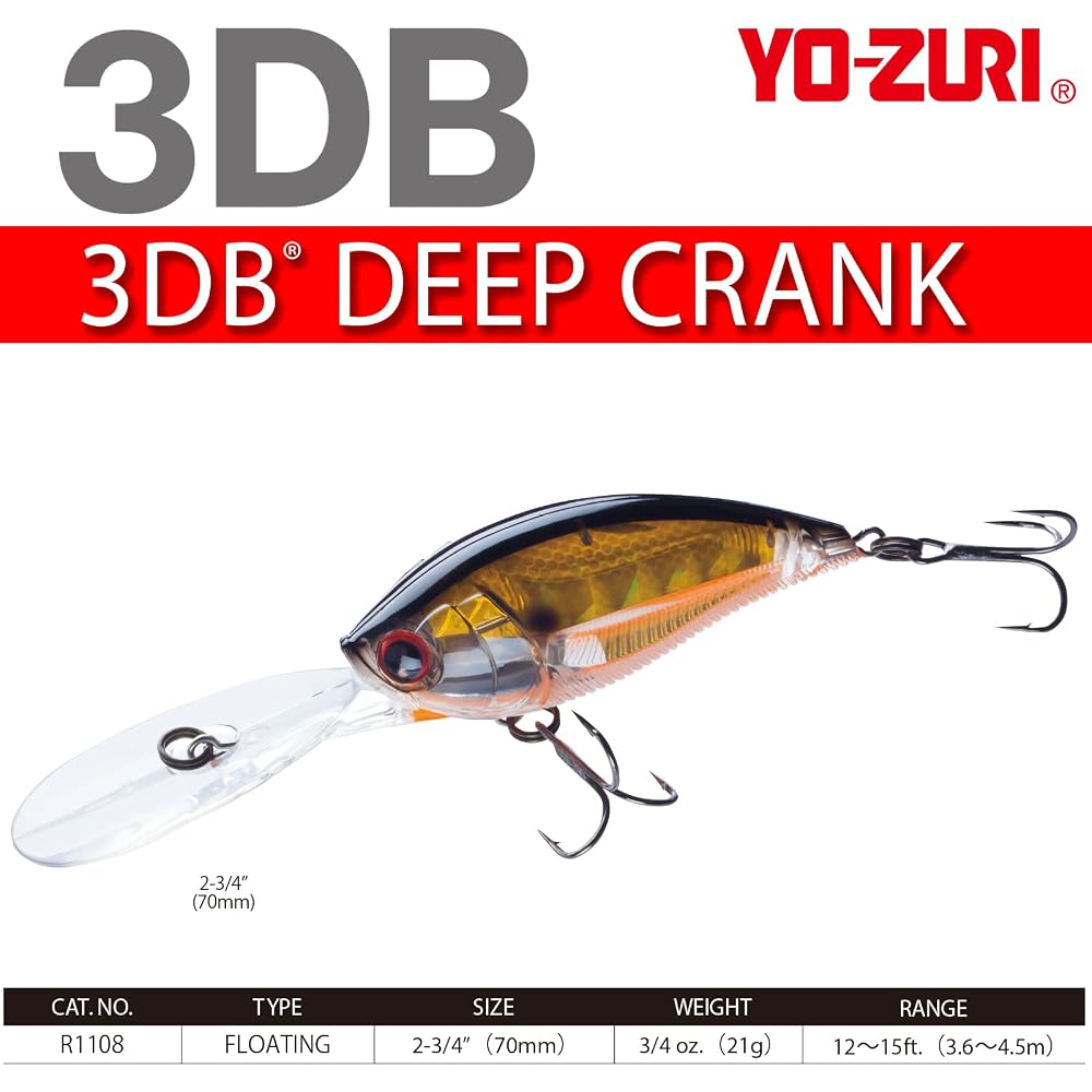Yo-Zuri 3DB Deep Crank Lure 70mm 21g Prism Baby Bass Fishing Tackle