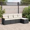 VidaXL Garden Lounge Set 5 Pcs with Cushions Black Braided Resin 3325899