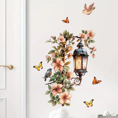 Rosa Blume Anhänger Licht Wand Aufkleber Abnehmbare Wand Kunst Dekor Wasserdicht Stereo Blume Hause Dekoration Für Schlafzimmer