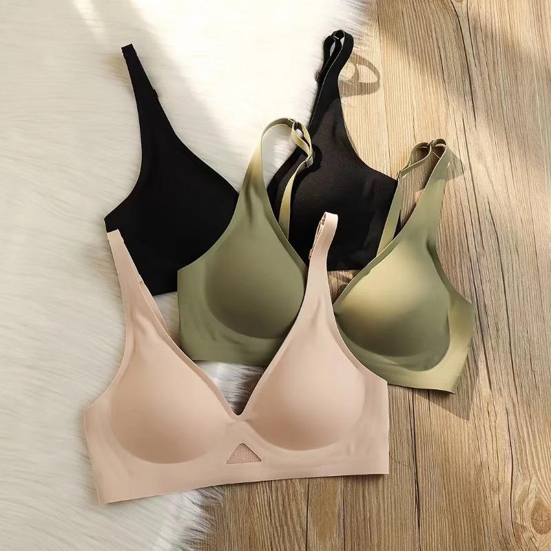 Bezešvé podprsenky pro ženy Bezdrátové spodní prádlo Push Up Brasiere Deep V Bralette Comfort Dámská tenká neviditelná podprsenka Sexy spodní prádlo