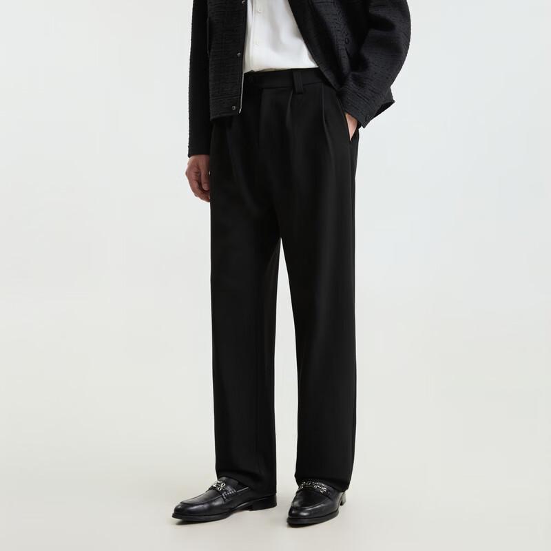 Cabbeen Men's Pleated Loose-Fit Trousers