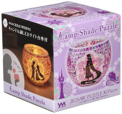 Yanoman 80 Piece Jigsaw Puzzle Lampshade Puzzle Disney Glass Mosaic Rapunzel Piece Request Postcard with Exclusive LED Base (10x14.7cm) 2201-39