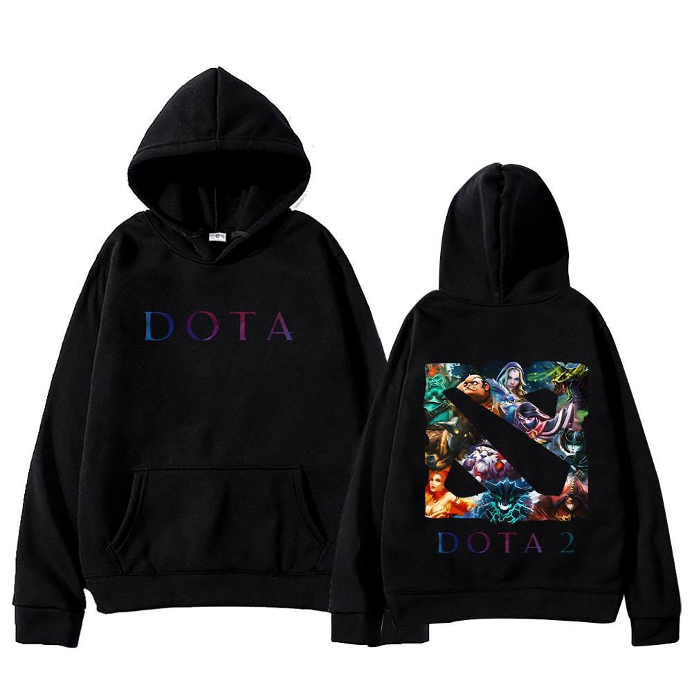 

Худі з логотипами героїв Dota 2 Чоловічі світшоти в стилі High Street Жіночий повсякденний одяг у стилі Harajuku з капюшоном, довгим рукавом, вільний пуловер XL чорний
