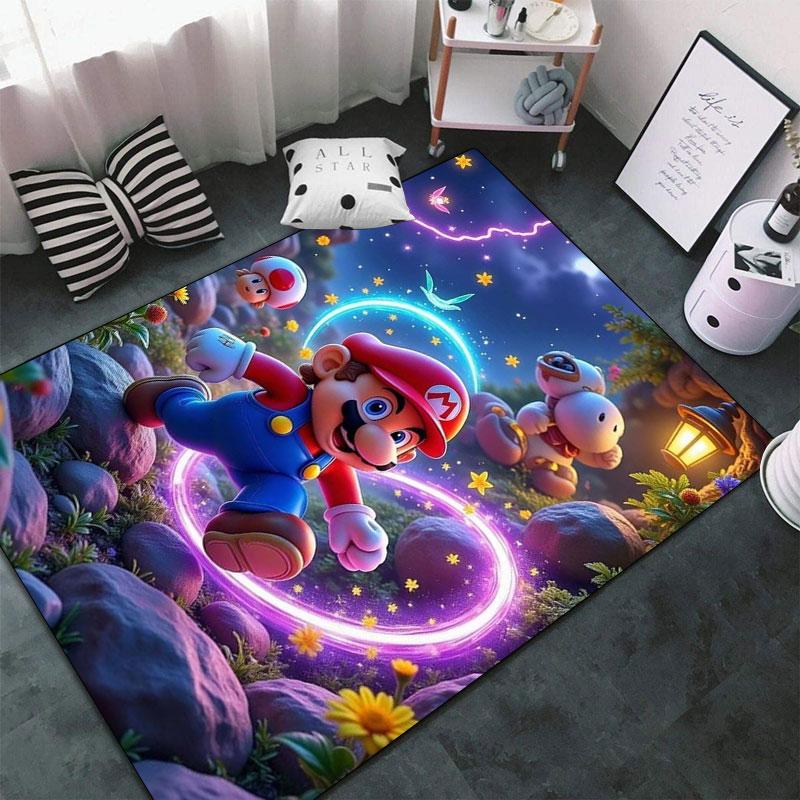 Super Mario Cartoon Carpets and Rug 3D Printing Carpet Floor Mat Living Room Bedroom Large Area Soft Carpet-JM007