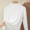White bottoming shirt women's summer inner new versatile semi-turtleneck top