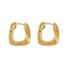 French-Inspired U-Shaped Gold-Plated Twist Earrings for Women: Unique Niche Design with a Sophisticated Touch