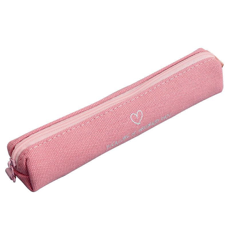 Compact Canvas Pencil Case for Girls - Small Capacity, Simple Design for Elementary and Middle School