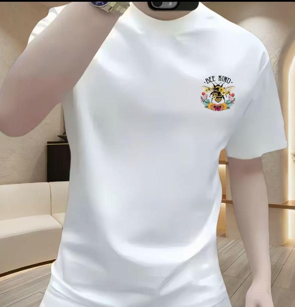 Trendy Brand Men's Luxury Round Neck Short-Sleeve Summer T-Shirt - Casual, Versatile, High-Quality Print