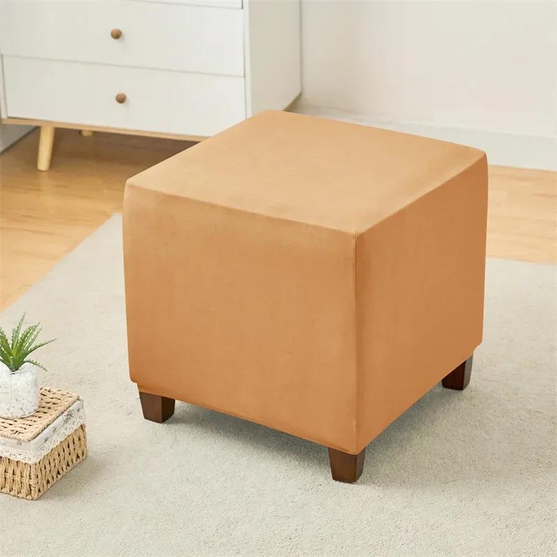 

Эластичные чехлы из спандекса Оттоманки Непачкающиеся Чехол для подставки для ног Табурета Квадратный Эластичный Чехол на пуфик Защитник мебели housse pouf
