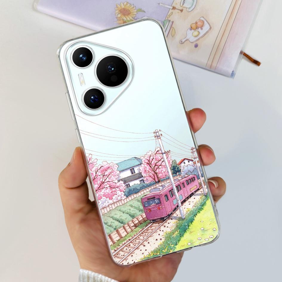 For Huawei Pura 70 Pro Plus Case Fashion Flowers Clear Soft Silicone Shockproof Phone Cover For Huawei Pura 70 Pro Pura70 Bumper