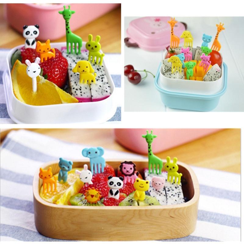 Set of 60 Plastic Fruit Picks Food Picks Food Toothpick Foods Forks Food Pick Fruit Fork Cute Animal Shaped Color Random
