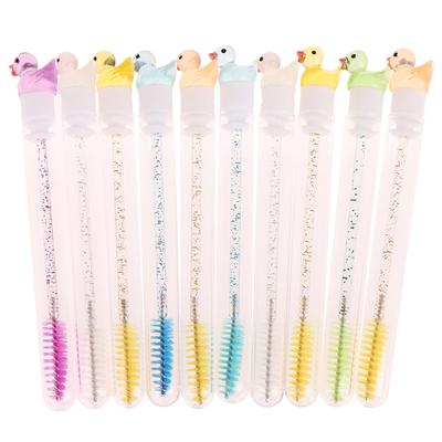 1Pcs Reusable Tube Eyelash Brush Eyebrow Brush Cute Duck Design  Rod Dust-Proof Eyelash Extension Tool Lash Mascara Wand