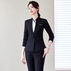 Women's Black Suit Set for Professional Reception & Hotel Work, Spring to Winter Attire.