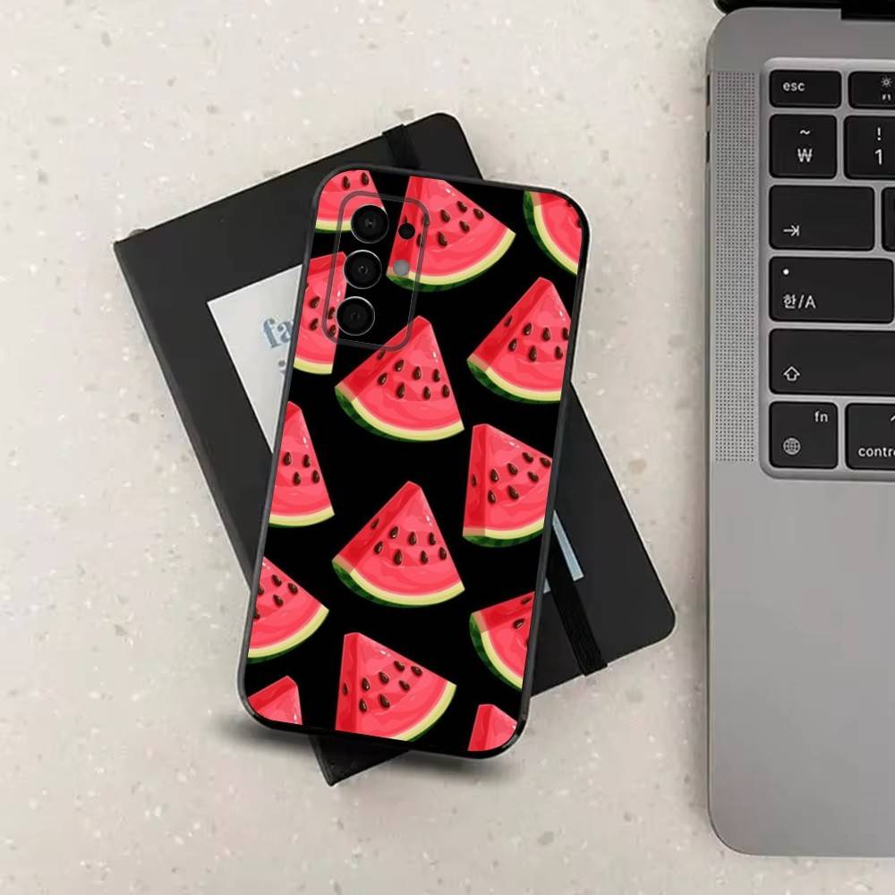 Summer Red Watermelon For Samsung Galaxy A73,J7,22,Note,72,41,31,8,9,52,71,53,32,Soft Black Silicone Cover Case