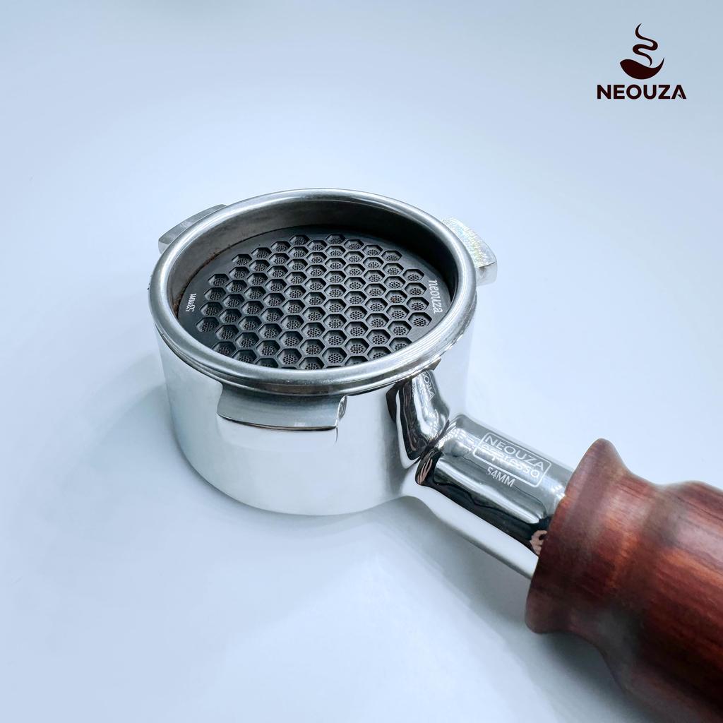 NEOUZA Espresso Pack Screen, 0.8mm Thick Honeycomb Mesh, Reusable Coffee Filter, Compatible with Portafilter Baskets, V4 (Silver, 1 Count, 51mm)