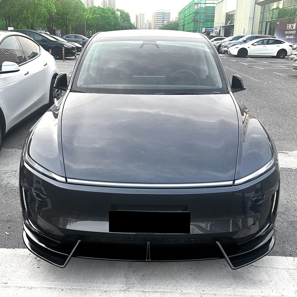 Car Front Bumper Lip Spoiler Diffuser Splitters BodyKit Aprons Cover Guard Trim For Tesla Model Y 2024 2025