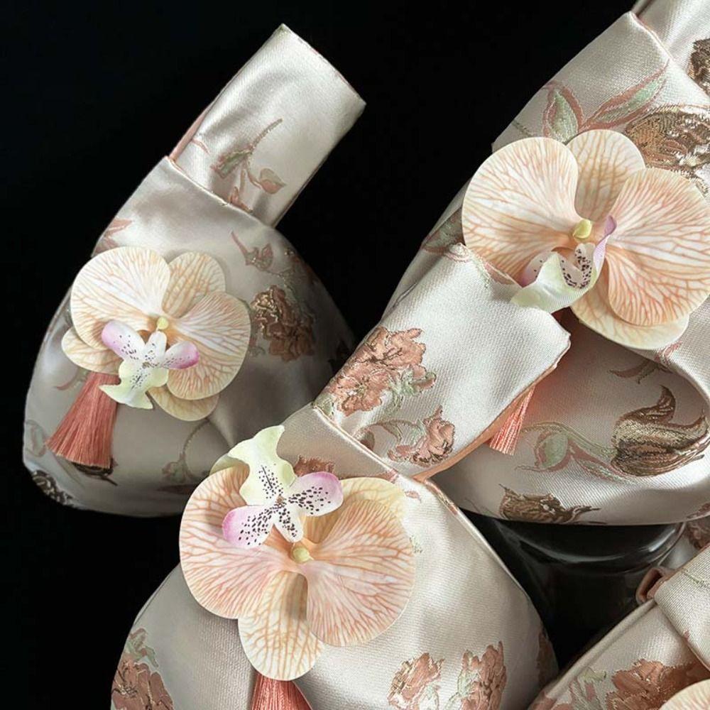 Flower Pendant Tassel Knot Wrist Bag Storage Bags Cheongsam Accessories Girls