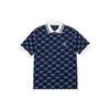 New MLB New York Yankees Men's All-Over Logo Print Polo Shirt Navy 3LPQM3023-50NYL