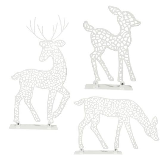 Julelysende Reinsdyrdekorasjon LED-belyst 2D Jernhjortfamilie for Gårdsplass Terrasse Plen Hage Hjem Skrivebordsdekorasjon