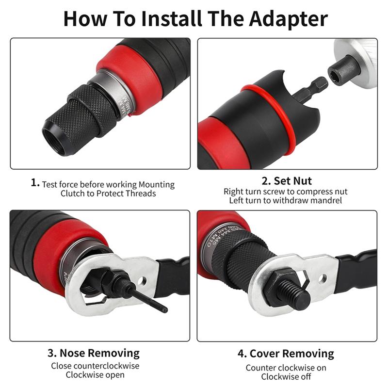 A23I-M3-M10 Electric Rivet Tool Drill Adapter Grade DIY Plug-In Nut Quick Riveting Tools Kit With Rivet Nuts