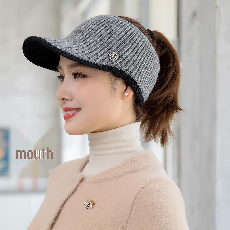 Women's Knitted Wool Duckbill Cap - Fashionable, Warm, and Versatile for Autumn and Winter Sports and Outdoors