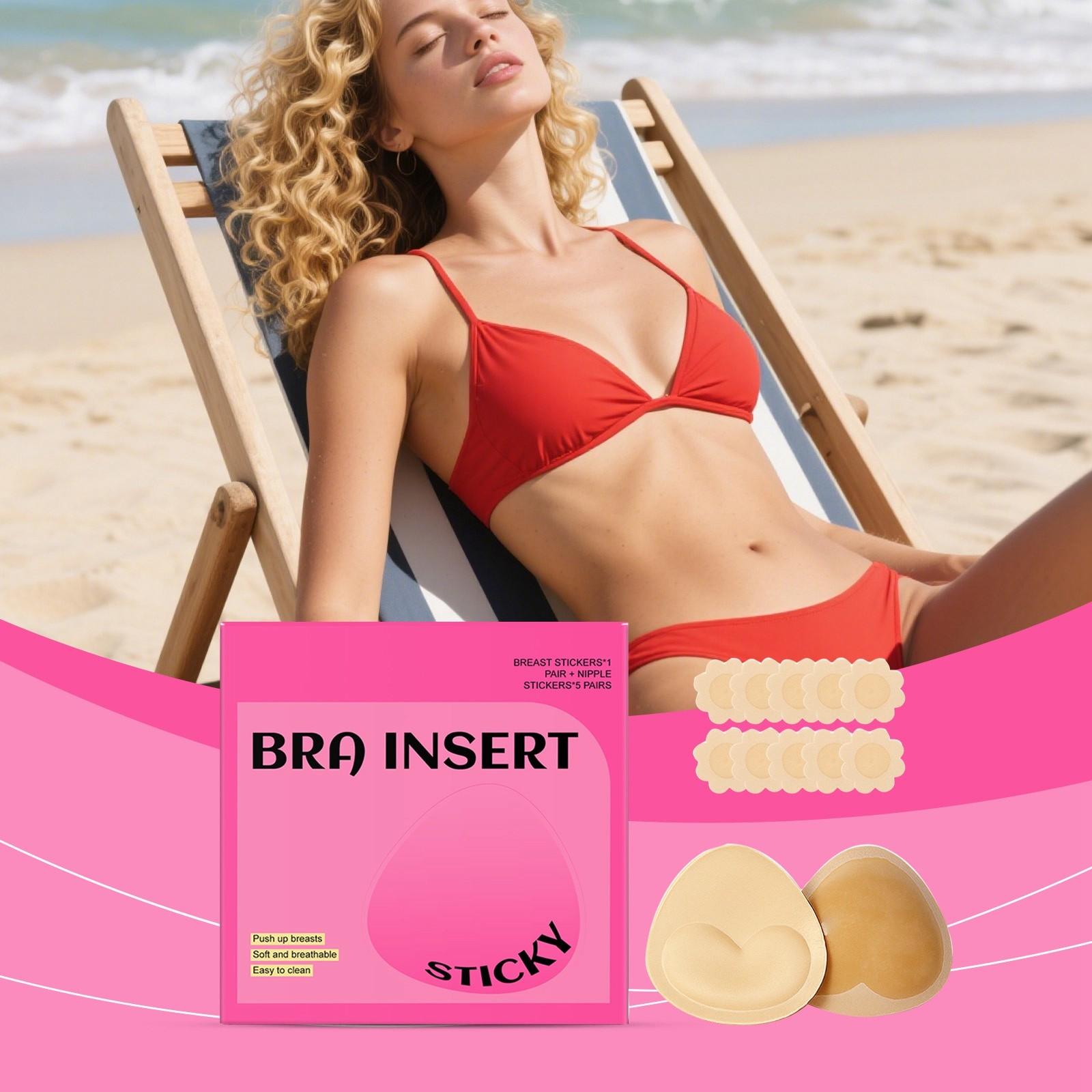 Seamless Breast Pads,breast Pads, Silicone Cream Stickers Are Suitable For Bikini Swimsuits And Backless Gowns One Size
