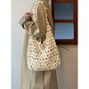 Sac fourre-tout en tricot, Sac à bandoulière unique fait main style rural, Sac style vacances pour le trajet