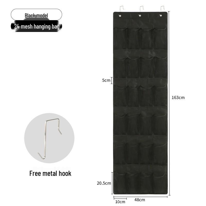 Wall-Mounted Fabric Hanging Organizer with Pockets - Essential Over-the-Door Storage for Dorms and Homes