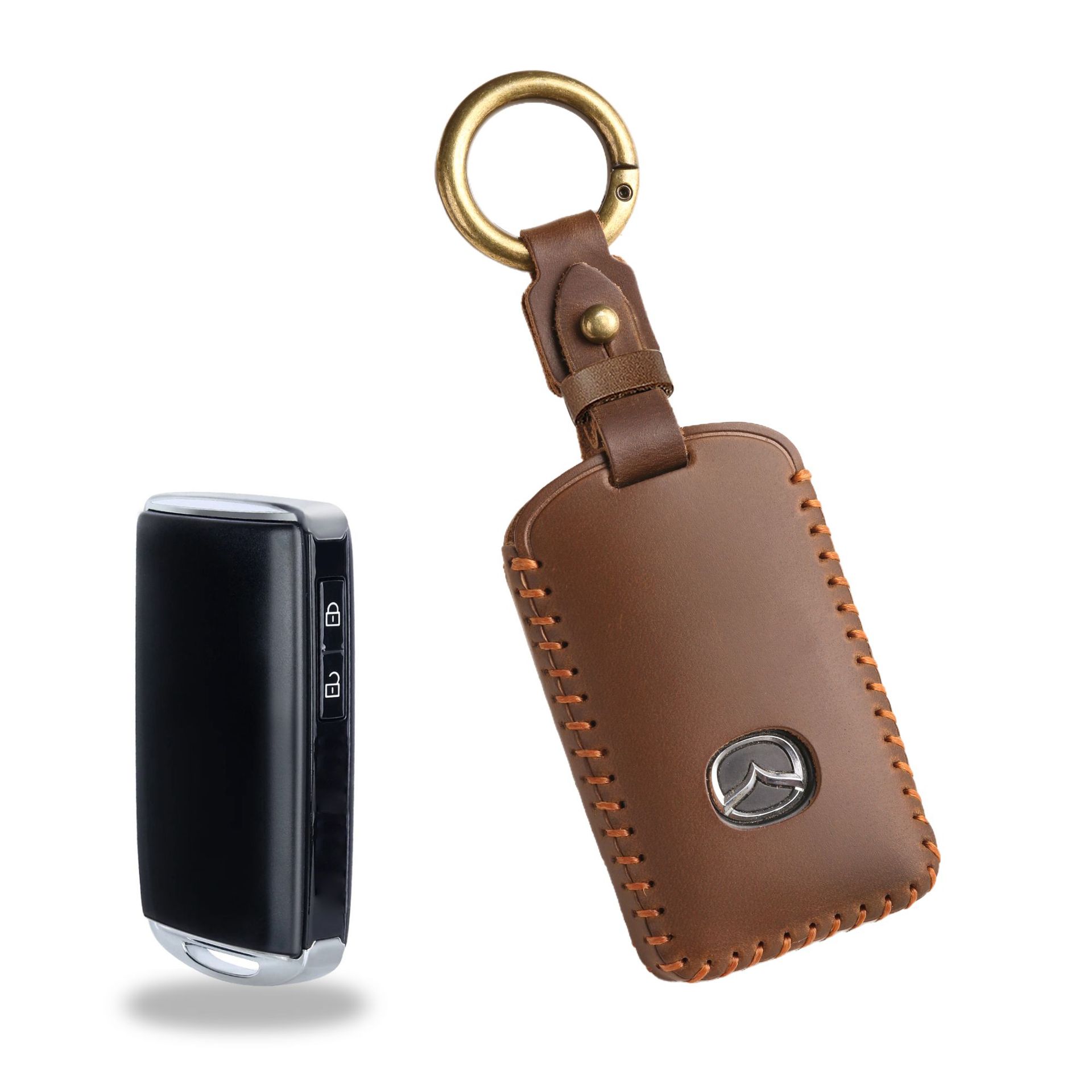 The New Cowhide Key Cover Is Suitable for Mazda Special Onxella Artez Key Case Car Leather.