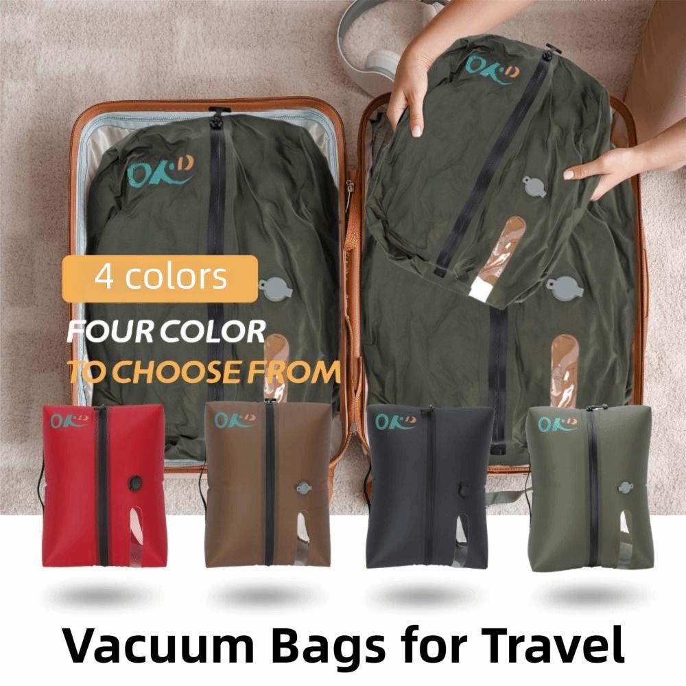 Reusable Vacuum Bags for Travel Waterproof Space Saver Vacuum Compression Bag Dustproof Luggage Vacuum Storage Bag Suitcase verde