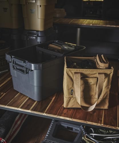 GORDON MILLER 50L Stackable Trunk Cargo Storage Box Organizer, Dark Gray, with Lid, Outdoor Seating, Large Capacity, 1664702