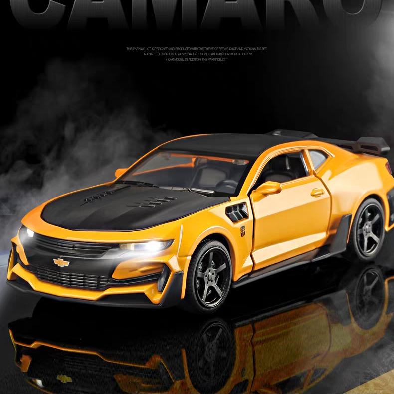 Chevrolet Camaro Supercar Simulation Diecast & Toy Vehicles Sounds & Light Pull Back Car 1:32 Alloy Model Gifts For Children