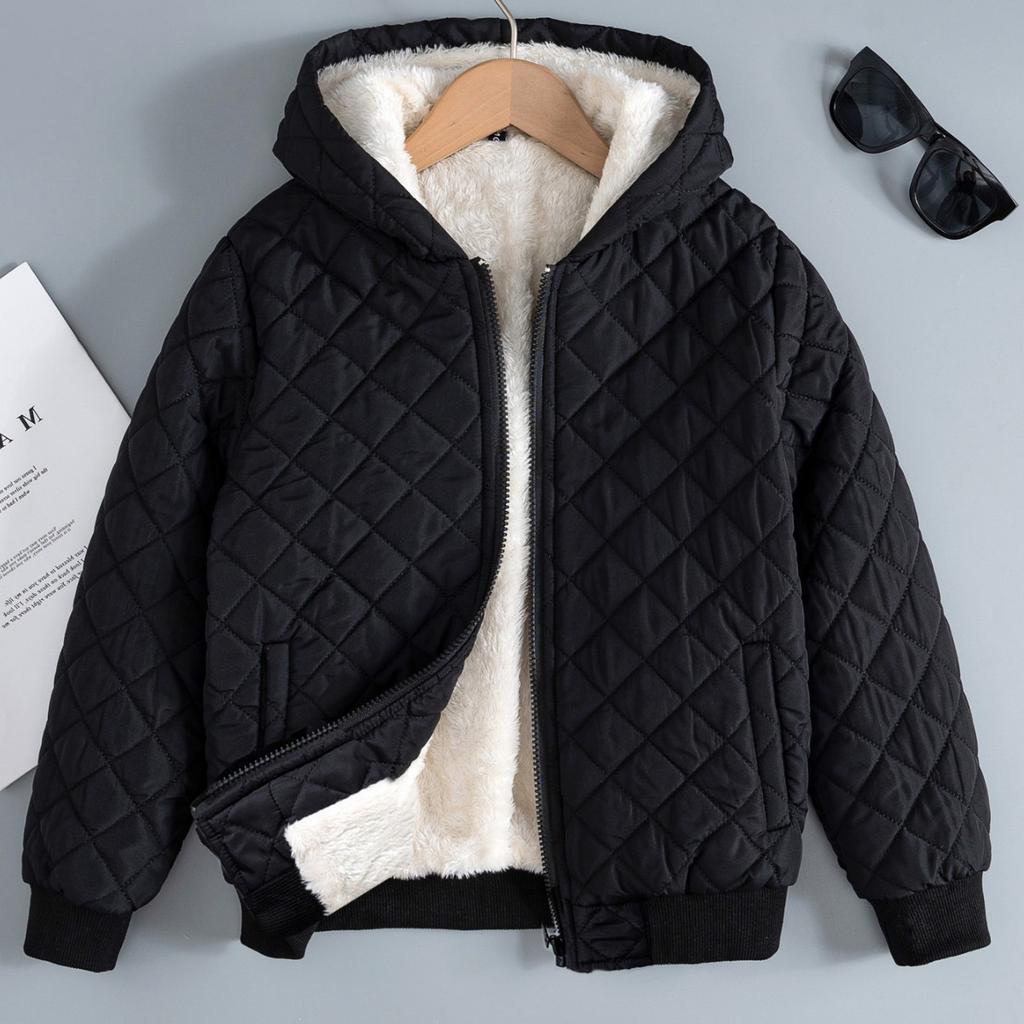 Kinder Jungen Teddy Kapuzenmantel Fleece Reißverschlussjacke Mädchen