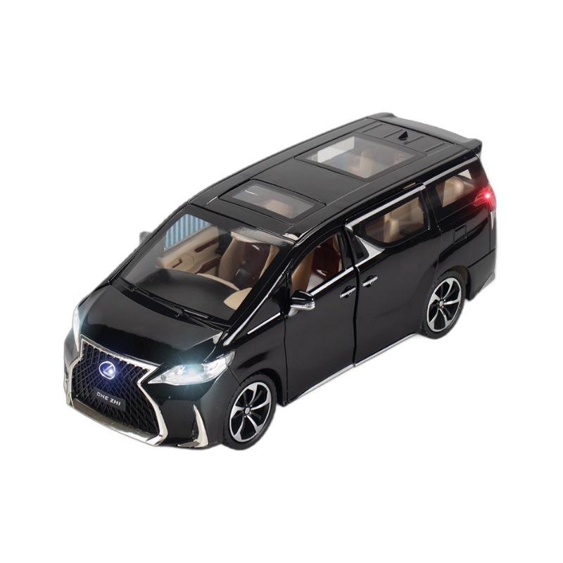 

1/24 Lexus LM300H MPV Van Diecast Toy Car Model Miniature Pull Back Sound & Light Doors Openable Collection Gift for Boy Kid чёрный