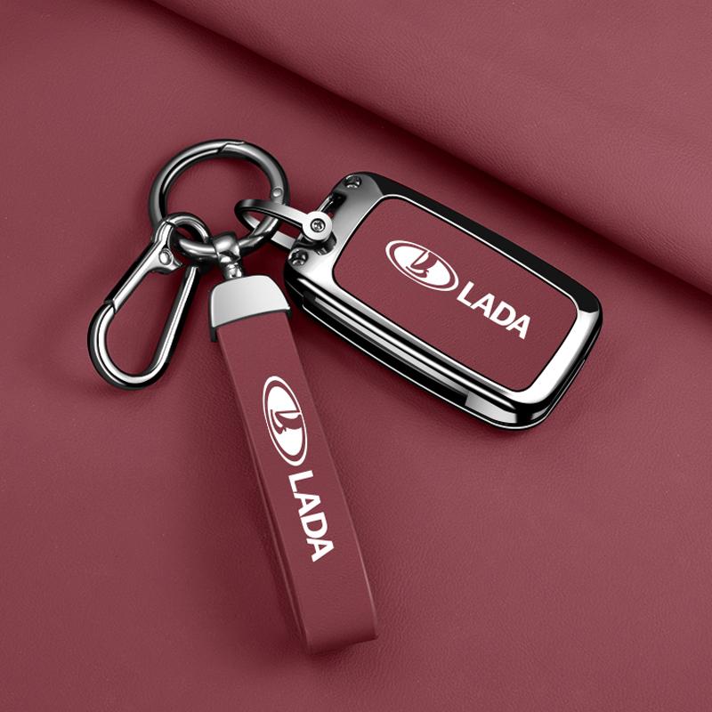 Zinc Alloy Leather Car Key Case Key Case LADA Vesta Granta XRay Kalina Priora Sedan Sport Key Case Folding Key Car Key Case