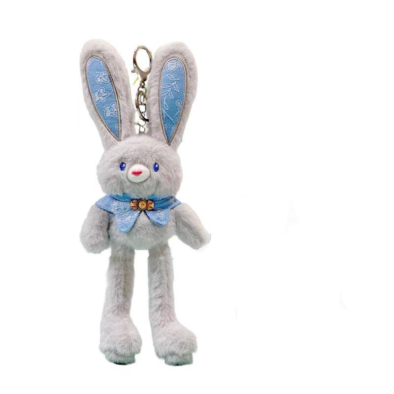 30cm Pull-Out Rabbit Keychain Plush Toy Cute Soft Stuffed Animal Bunny Doll Creative Backpack Clutches Pendant Kid Girl Boy Gift