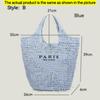 Women'S Fashion Large Capacity Handmade Straw Knitting Tote Bag Summer Travel Beach Shoulder Bags Casual Simple Portable Handbag