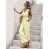 2026 New Vacation Casual Minimalist Style Jumpsuit Solid Color Sleeveless Jumpsuit