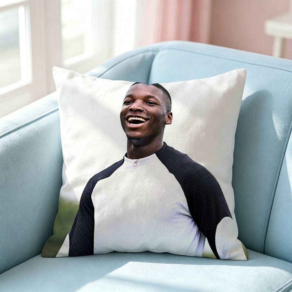 Football Star Moises Caicedo Square DoubleSided printed Pillow Case Bedroom Bedside Pillow Sofa Cushion Cover