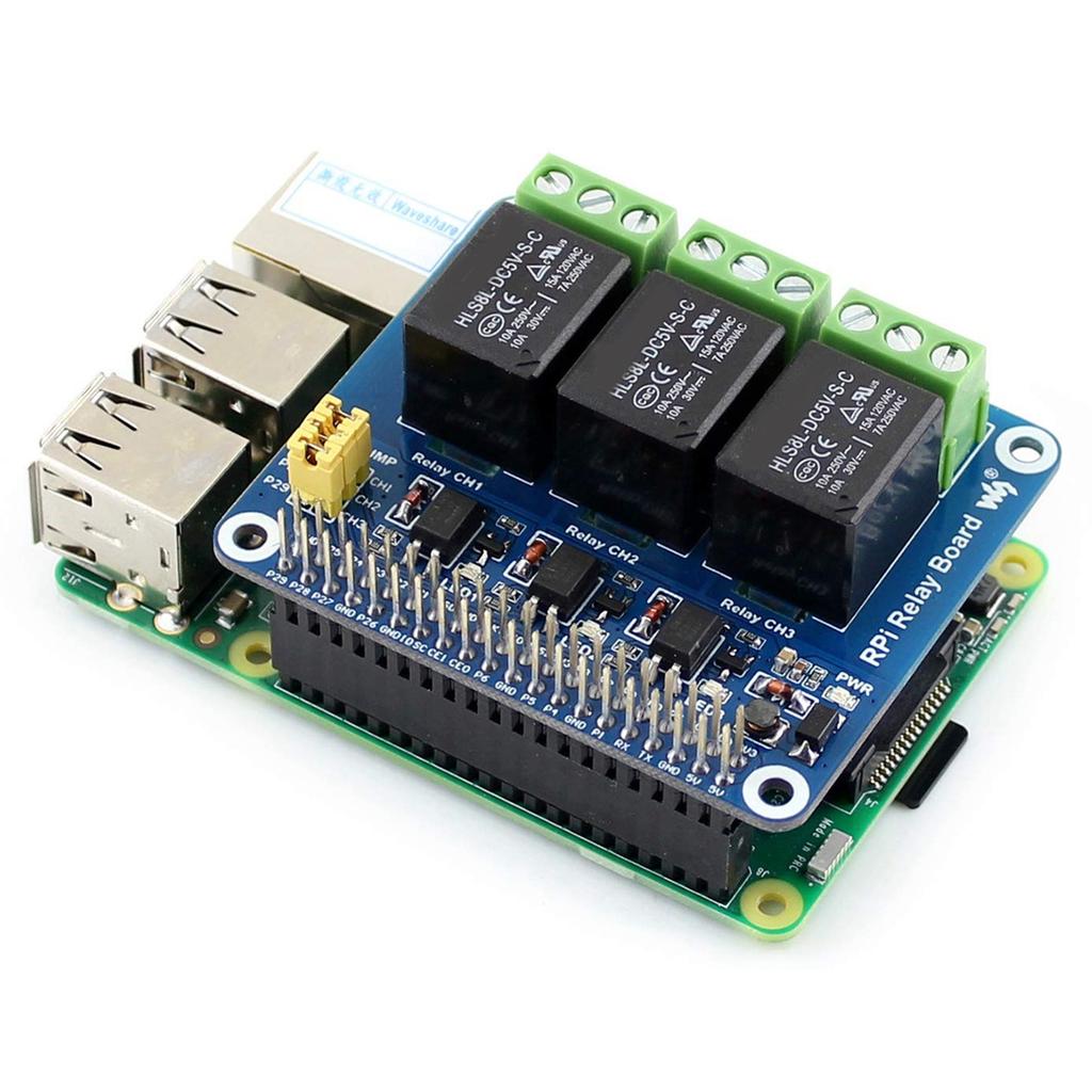 ABUL-Waveshare 5V 3-Channel Relay Module Expansion Board Breakout Shield HAT Kit For RPI Raspberry Pi Zero 2 W WH 2W 3
