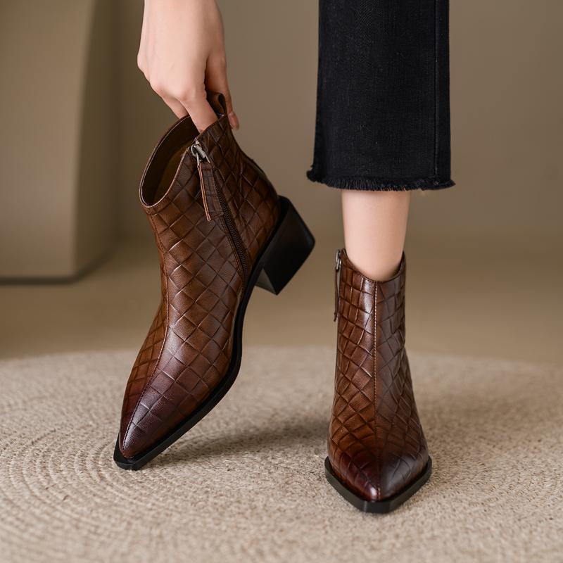 Fashion 2024 New Autumn Women Boots Pointed Toe Chunky Heel Boots for Women Winter Boots Short Boots
