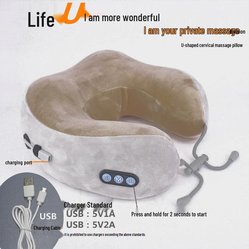 Cervical Spine Neck & Shoulder Massager with Heating & Kneading for Home & Travel Use